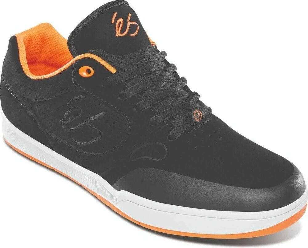 éS Swift 1.5 Mens Size 12 Black Orange Skate Shoes Sneakers Suede Cupsole New